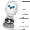 Hallocool Mini Desktop Vacuum Cleaner Owl Desk Vacuum Cleaner Cute Desk Vacuum Sweeper for Cleaning Eraser Waste, Crumbs, Hair, Paper Scraps on Computer Piano Keyboard Countertop Car view 3