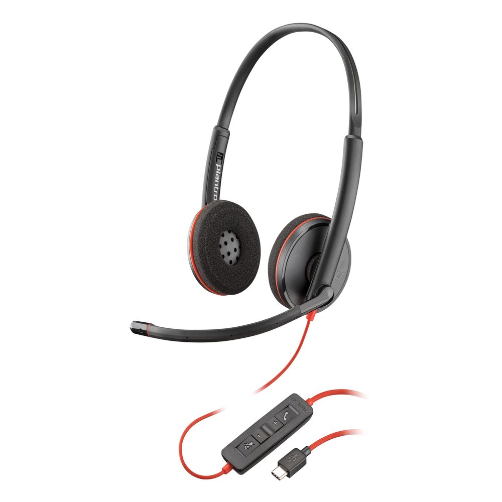 POLY Blackwire C3220 Stereo Headset, USB-C/A Black