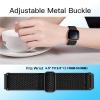 2 Pack Elastic Bands Compatible with Fitbit Versa 2 Band for Women Men, Soft Adjustable Nylon Breathable Replacement Band for Versa/Versa 2/Versa Lite/SE Smartwatch Loop Wristband (black/grey) view 3