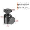 DirectNine Basics Mini Ball Head Full Metal Aluminum Alloy 1/4 & 3/8 inch Screw Holes 360Rotation Suitable for Live VLOG Projector Camera Cell Phone Tripods view 2