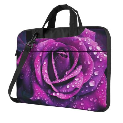 Blooming Rose Flower Print Laptop Bag, Shoulder Messenger Bag Case Sleeve For 13 Inch 14 Inch Laptop Briefcase 15.6 Inch