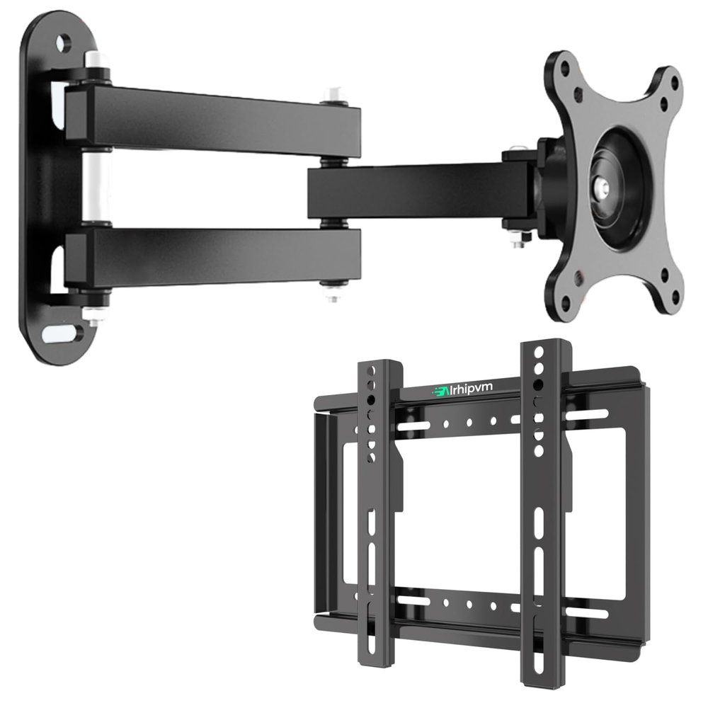 Alrhipvm TV Monitor Wall Mount Brackets Low Profile Fixed for Most 14-43 Inches TVs, Full Motion TV Monitor Wall Mount Brackets for 10-30 LED LCD Flat Screens