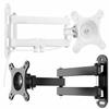 Alrhipvm Full Motion TV Monitor Wall Mount Brackets for 10-30 LED LCD Flat Screens, TV Mount Swivel Articulating Tilt Extension Rotation Max VESA 100x100mm Hold up to 33lbs, Black+White