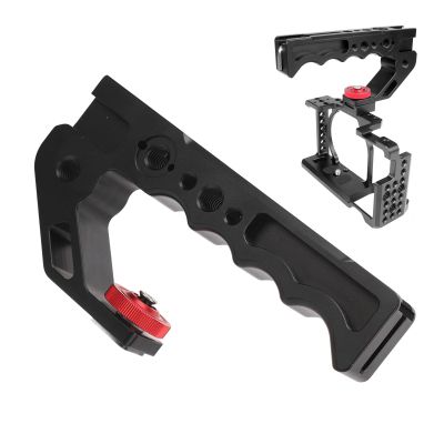 Camera Top Handle, Lightweight Camera Cage Top Handle Grip with 3 Cold Shoes and 1/4in 3/in Threads, Universal to Mount DSLR Camera with Microphone LED Light Monitors