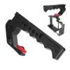 Camera Top Handle, Lightweight Camera Cage Top Handle Grip with 3 Cold Shoes and 1/4in 3/in Threads, Universal to Mount DSLR Camera with Microphone LED Light Monitors view 1