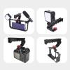 Camera Top Handle, Lightweight Camera Cage Top Handle Grip with 3 Cold Shoes and 1/4in 3/in Threads, Universal to Mount DSLR Camera with Microphone LED Light Monitors view 3