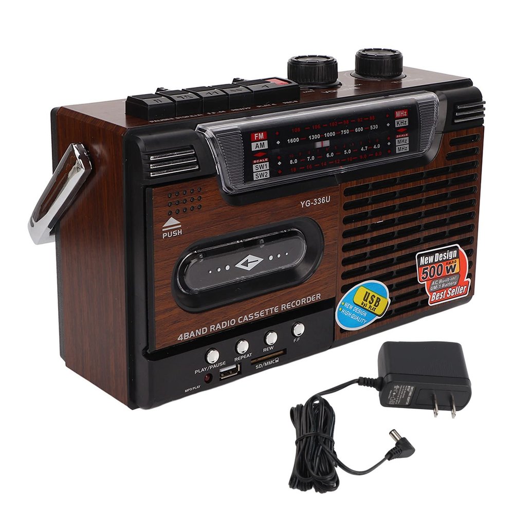Cassette Player Retro Radio Cassette Payer Portable Tape Cassette Player AM FM Radio Strong Noiseless Support Storage Card and USB (-2610220325813)
