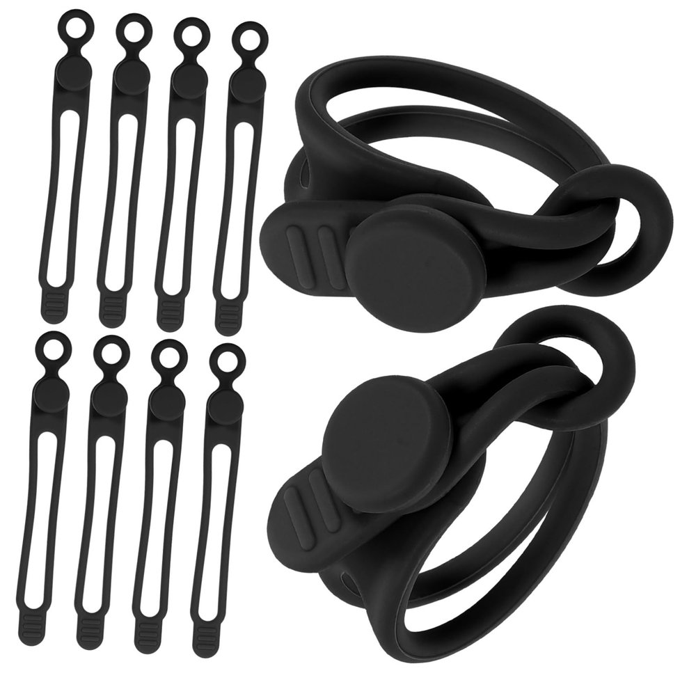 Hemobllo 10pcs Reusable Silicone Cord Ties for Soft Wire Management Straps for Organizing Charging Cords Data Cables and Earphones