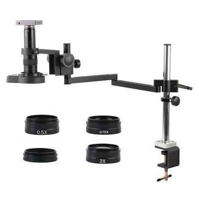 Microscope Accessories Kit 120X180X 200X Zoom 41MP Video Microscope Camera Collapsible Adjustable Articulating Clamp Holder Arm Stand PCB Soldering Set Kit Microscope Slides ( Color : 37MP 2K HDMI USB