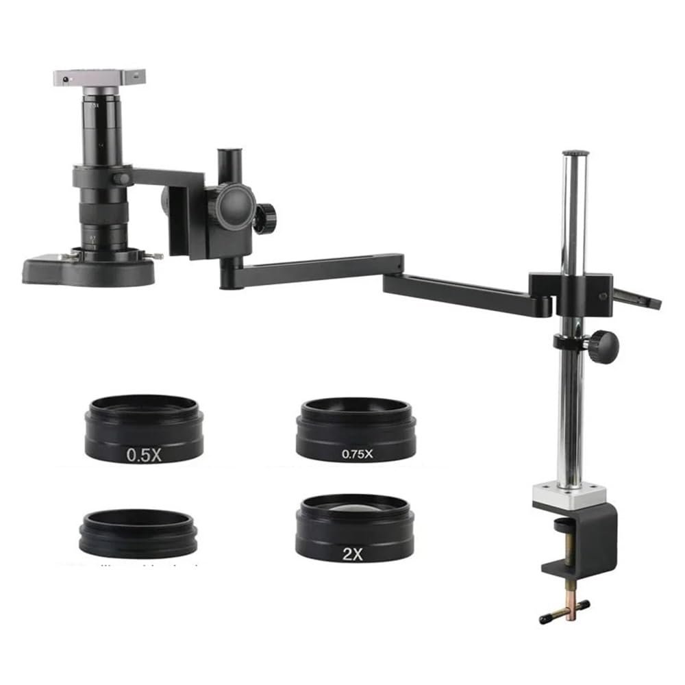 Microscope Accessories Kit 120X180X 200X Zoom 41MP Video Microscope Camera Collapsible Adjustable Articulating Clamp Holder Arm Stand PCB Soldering Set Kit Microscope Slides ( Color : 37MP 2K HDMI USB
