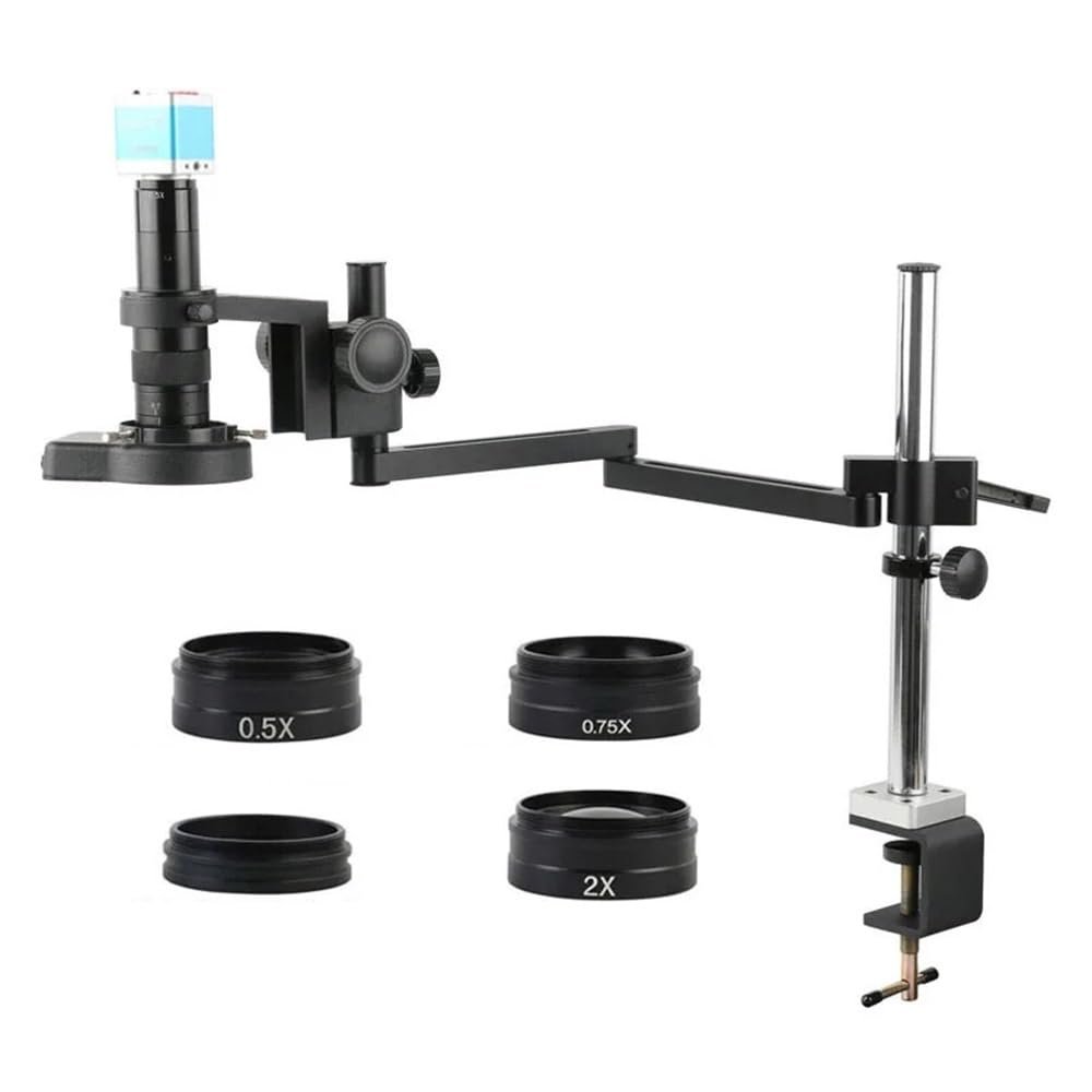 Microscope Accessories Kit 120X180X 200X Zoom 41MP Video Microscope Camera Collapsible Adjustable Articulating Clamp Holder Arm Stand PCB Soldering Set Kit Microscope Slides ( Color : 41MP 4K HDMI Typ