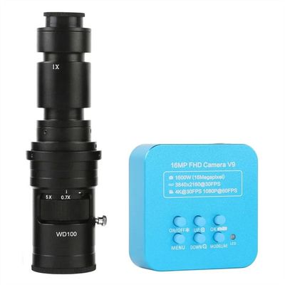ZTBH Microscope Accessories Kit 16MP FHD 1080P 2K 4K 60FPS Lab HDMI USB Industrial Digital Electronic Video TF Microscope Camera for Mobile Phone CPU PCB Repair Microscope Slides (Color : with 500x)