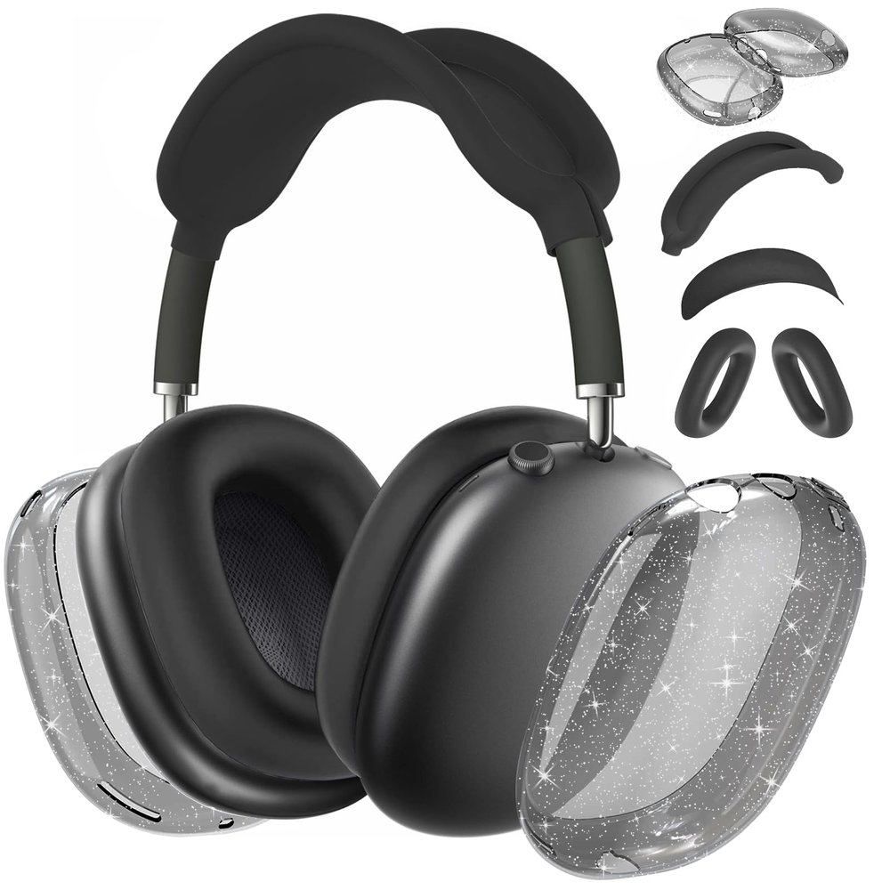 Aiaabq for AirPods Max case Cover,Anti-Scratch Ear Pad Case Cover/Ear Cups Cover/Headband Cover for AirPods Max. Clear Soft TPU and Silicone,Skin Scratch Proof.
