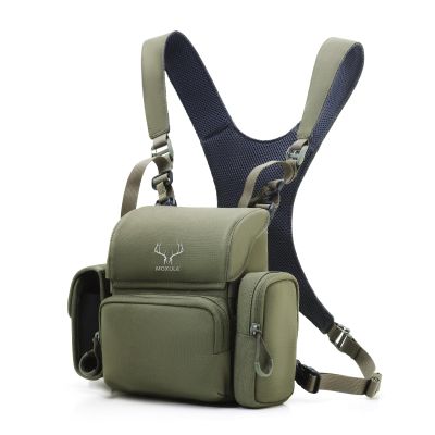 MOXULE Binocular Harness Chest Pack: Bino Case with Rangefinder Pocket for Hunting Birdwatching and Hiking