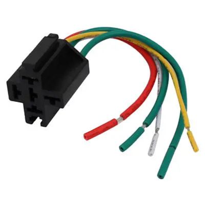 RUNSIBA DC 12V 16AWG 18AWG 5 Wires Harness Black Base Car Automotive Relay Socket