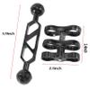 Srutueo Aluminum Alloy Scuba Diving Light Torch Dual Ball Joint Arm and 1 Set Butterfly Clip Clamp Mount for Underwater Photography Camera, Black, 202381 view 2