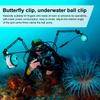 Srutueo Aluminum Alloy Scuba Diving Light Torch Dual Ball Joint Arm and 1 Set Butterfly Clip Clamp Mount for Underwater Photography Camera, Black, 202381 view 3