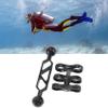 Srutueo Aluminum Alloy Scuba Diving Light Torch Dual Ball Joint Arm and 1 Set Butterfly Clip Clamp Mount for Underwater Photography Camera, Black, 202381 view 4