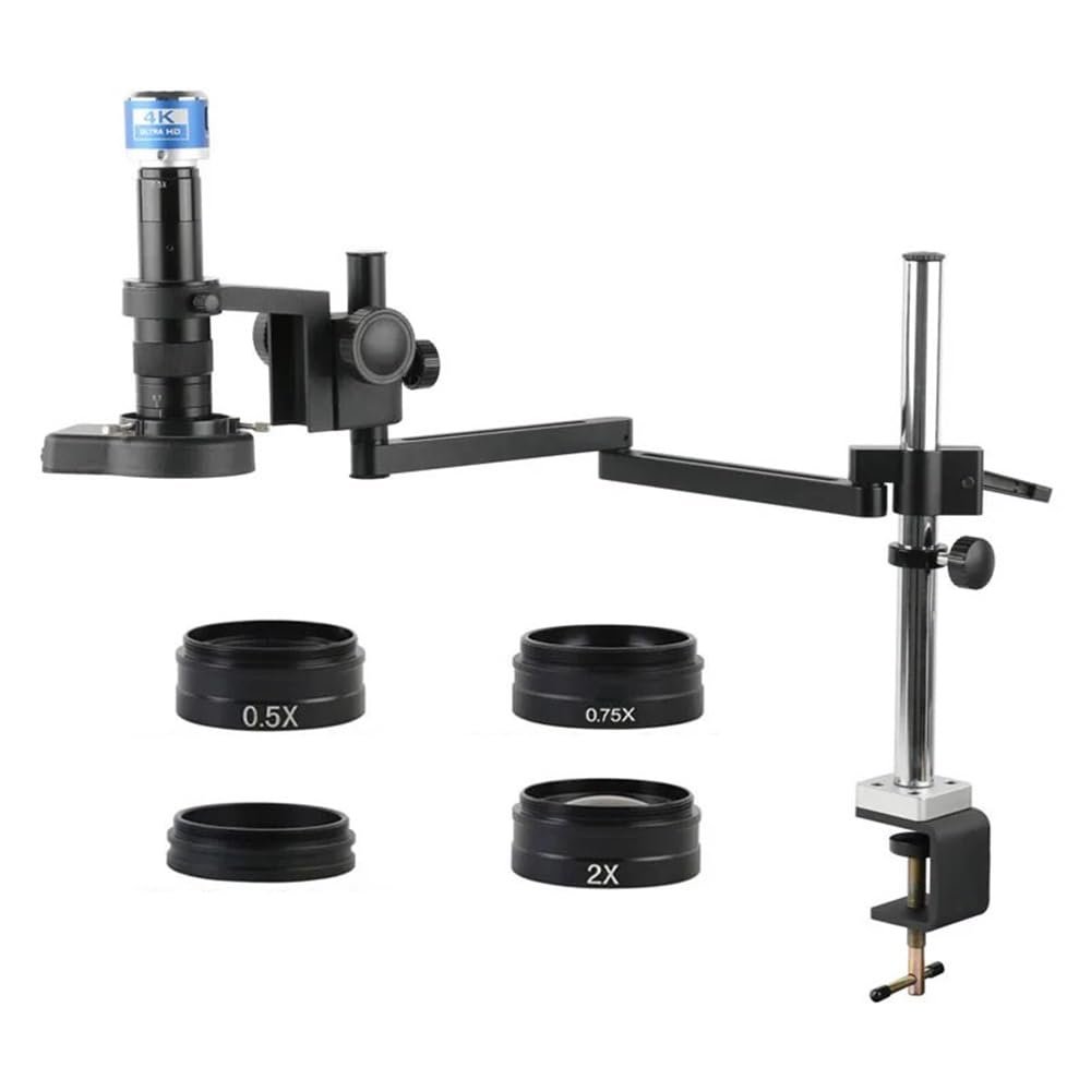 Microscope Accessories Kit 120X180X 200X Zoom 41MP Video Microscope Camera Collapsible Adjustable Articulating Clamp Holder Arm Stand PCB Soldering Set Kit Microscope Slides ( Color : 24MP 4K HDMI Typ