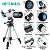 Gerrit Telescopes for Adults, Astronomical Telescope with Tripod Smartphone Adapter, Portable Scope Stargazing High Magnification High-Definition Telescope view 3