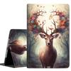 SOTWONSO Case for Samsung Galaxy Tab A9 Plus 11 Inch 2023, Durable Shockproof Protective Cover for Samsung Tablet A9+ 11" / 10.9" (SM-X210/X216/X218)Deer and Red Flowers view 1