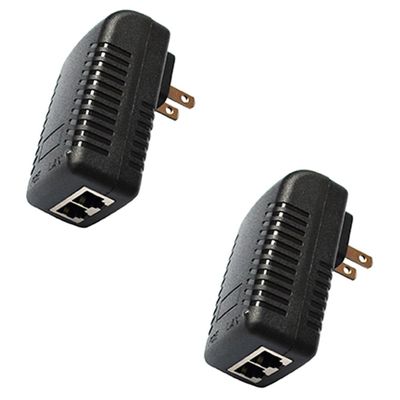 BudgetBundles US 2-4 Pack 48V 0.5A 24W PoE Injector Power Over Ethernet Adapter 802.3af IP AP (2 Pack)