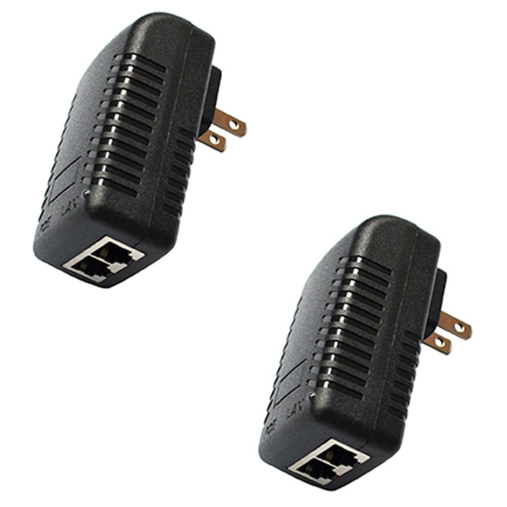 BudgetBundles US 2-4 Pack 48V 0.5A 24W PoE Injector Power Over Ethernet Adapter 802.3af IP AP (2 Pack)