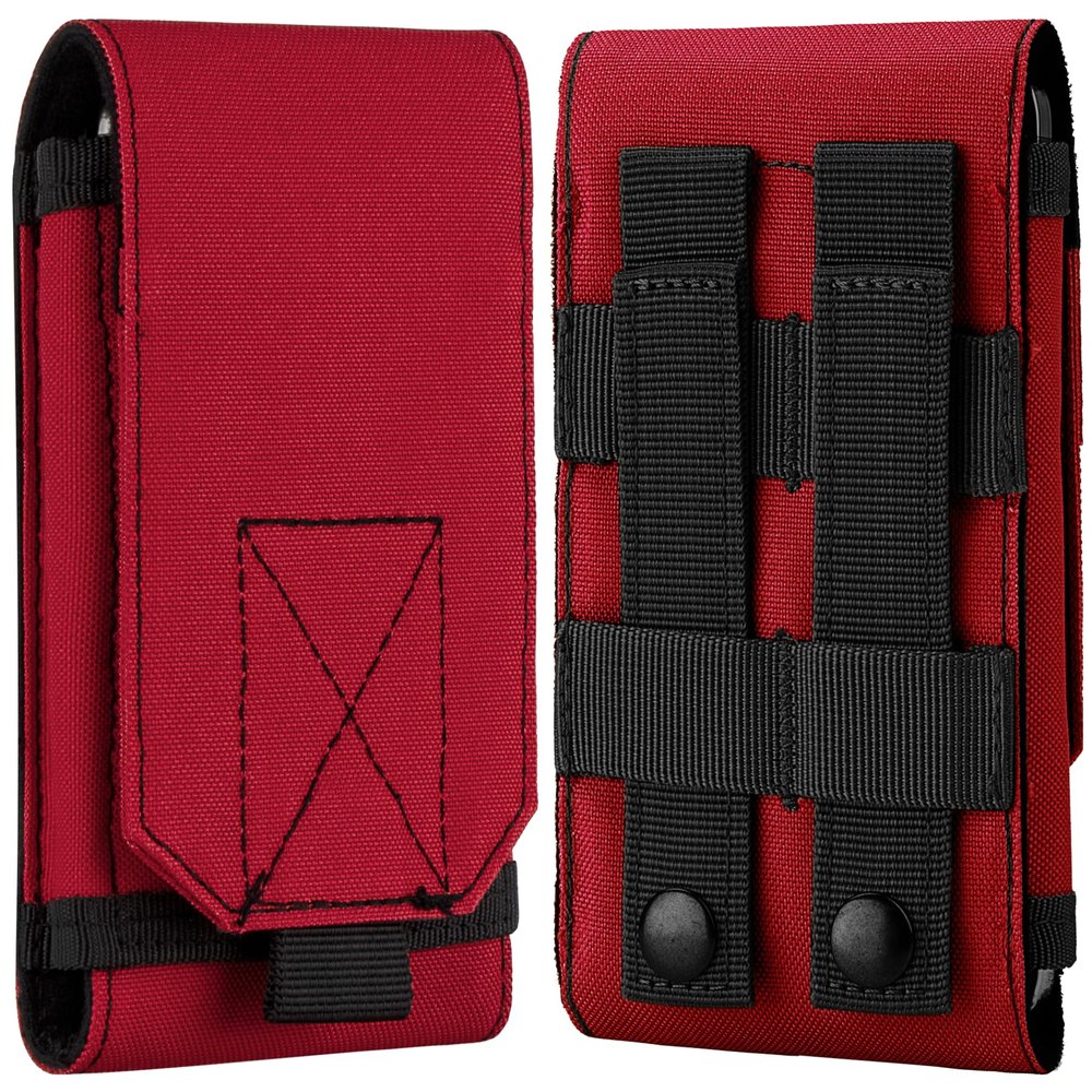 IronSeals Tactical Molle Phone Holster Pouch, Universal Belt Waist Bag for iPhone 17 Pro Max/17 Pro/17/16 Pro Max/15 Pro Max/14 Pro Max/13/12, Samsung S25 Ultra/S24/S23, Size L