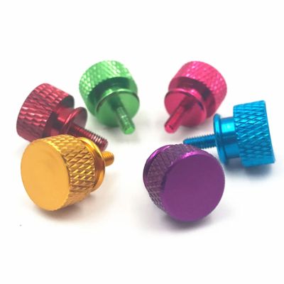 10pcs M3/6-32/M4 Aluminum Alloy Knurled Thumb Screws for Computer Case Side Panel Hard Disk Hand Screw Metalworking