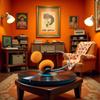 Galepromot Orange Retro Over-Ear Headphone,Vintage Feelings Headphone,Retro Lightweight Earphones,Hi-Fi Stereo Earphone Headset, for Most Mobile Phones Playback Pevices Headphones 1 Pc view 4