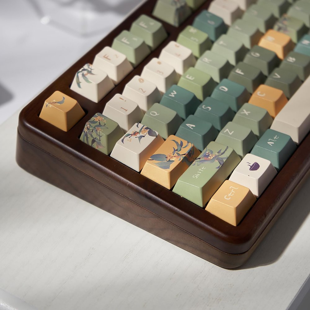 152 Keys Green Keycaps PBT Dye Sub Cherry Profile Keycaps Fit for 61/64/87/104/108 Cherry Mx Switches Mechanical Keyboard