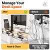 Xpatee 2 Pack Cable Management Under Desk Tray, 31.4" No Drill Under Desk Wire Management with Upgraded Clamp, Metal Cord Organizers for Desk with Cable Organizers, PC Cable Management Rack, Black view 3