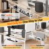 Xpatee 2 Pack Under Desk Tray, 31.4" No Drill Wire Management with Upgraded Clamp, Metal Cord Organizers for Desk, PC Cable Rack, White view 4