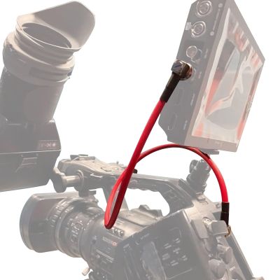 12G SDI Cable, 75Ohm BNC Plug to Plug L-Shape Coaxial Cable, 0.5m Canare LV-61S Right Angle Video Cable for 4K Cameras, Video Transmission System and Monitor