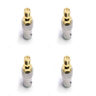 BJDZ 50Ohm 4 Pcs Radio Coaxial Adapter Type-BNC Female Jack Straight to RP SMA Female Pin for 4G/5G Antenna System, Signal Transmission, Communication Device.