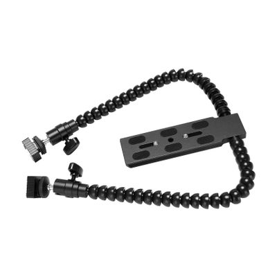 Srutueo New Flexible Dual Arm Hot Shoe Flash Bracket Mount Holder for Macro Shot Camera Accessories, black, 264775