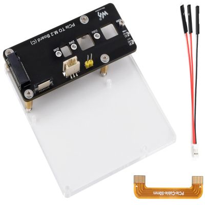 Wonrabai PCIe to M.2 Adapter Board for Raspberry Pi 5, Support NVMe Protocol Compatible with 2230/2242/ 2260/2280 Size M.2 Solid State Drive, High-Speed Reading/Writing Multiple Power Supply Methods