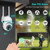 1080P Dome Cameras Wireless, Pan-Tilt 360 View Battery Powered 2-Way Talk Outdoor Camera Wireless 2MP WiFi Surveillance Cam Color Night Vision Spotlight, 2.4GHz WiFi Cameras For Home Security view 4