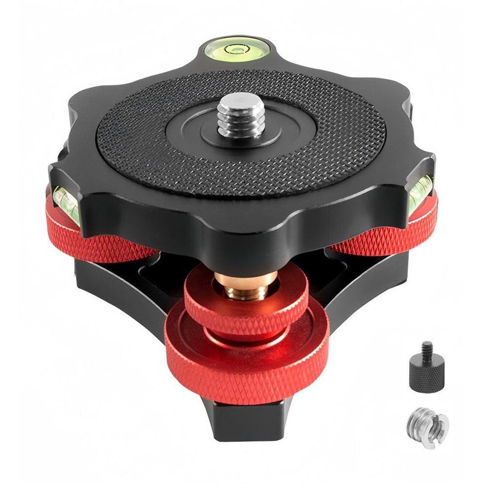 WYSXEBWZ Tripod Leveling Head Camera Tripod Leveler Base with +/-5 Degree Precision Adjustment Tripod Head for Panoramic Head Ball Head Camera Video Head