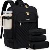 LOVEVOOK Travel Backpack for Women, TSA Personal Item Travel Bag fits 18" Laptop, Carry On Backpack for Weekender Business Hiking, Black view 1