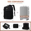 LOVEVOOK Travel Backpack for Women, TSA Personal Item Travel Bag fits 18" Laptop, Carry On Backpack for Weekender Business Hiking, Black view 3