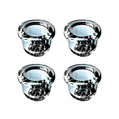 OANM studio Glass Bowl 4 pieces of 0.6 diameter glass 1/2 inch sieve filter bowl with acrylic box