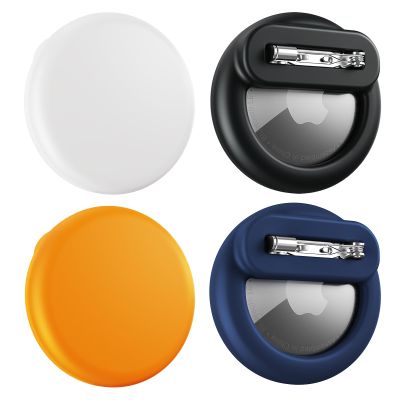 Compatible for Air Tags-4 Pack Apple Kids Hidden, for Airtag Holder for Kid, for AirTag Hidden Kids Holder with Invisible Pin, Anti Lost, for Kid, Elderly,Luggage,Clothing(Black Navyblue Orange White)