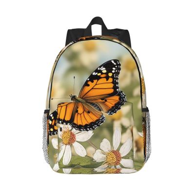 HCBPWVQA Spring Butterfly Flowers Print Backpack for Women Men Lightweight Laptop Bag Casual Daypack Laptop Backpacks 15 Inch, Black, One Size