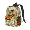 HCBPWVQA Spring Butterfly Flowers Print Backpack for Women Men Lightweight Laptop Bag Casual Daypack Laptop Backpacks 15 Inch, Black, One Size view 2