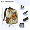HCBPWVQA Spring Butterfly Flowers Print Backpack for Women Men Lightweight Laptop Bag Casual Daypack Laptop Backpacks 15 Inch, Black, One Size view 4