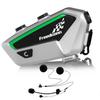 FreedConn 1pcs FX Motorcycle Intercom Headset Speakers, 10 Riders Helmet Bluetooth Intercom, Universal Communication Systems with Music Sharing/Noise Cancellation/FM Radio for Snowmobile/ATV, Silver view 1