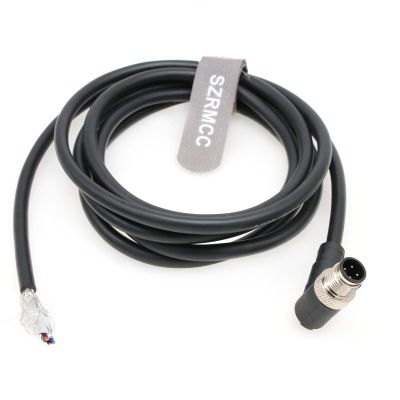 SZRMCC M12 A-Code 4 Pin Male Right Angle to Bare Wire Sensor Actuator Cable for Industrial Camera Fieldbus Network Modules IO Link 22AWG (8m)