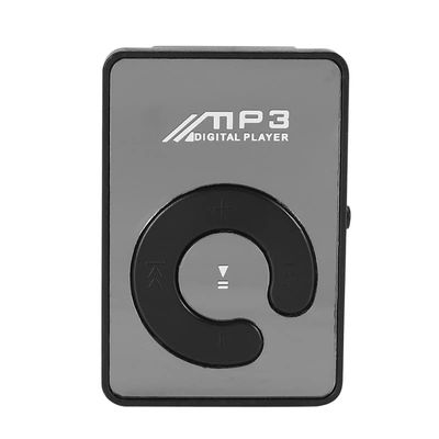 Srutueo Mini Mirror Clip USB Digital Mp3 Music Player Support 8GB SD TF Card Black