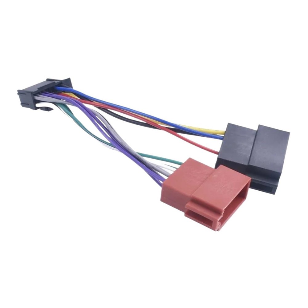 PriaRi 1Pcs Car Rad1o Harness Wire 16Pin Plug Cable Fit Compatible ISO Connector